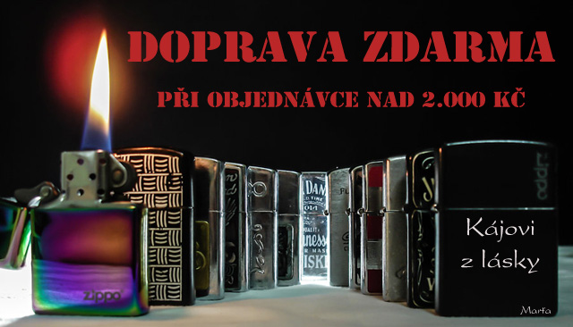 Doprava Zippo zdarma nad 2000 Kč